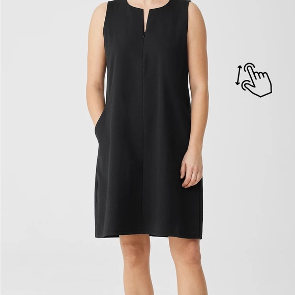 Eileen Fisher Dresses & Skirts - Eileen Fisher Cotton Blend Zip-Up Sleeveless Ponte Black Dress, new without tags